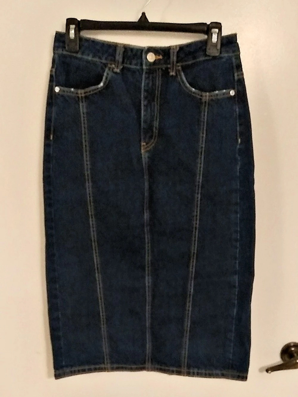 Zara TRF Denim Midi Skirt Blue Size Small